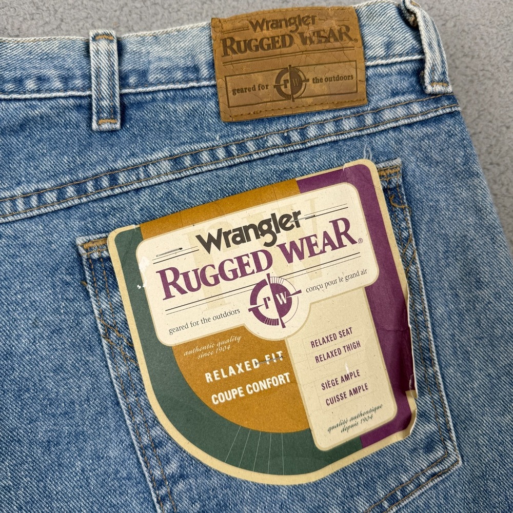 Wrangler Rugged Wear Jeans Mens 50x32 Blue Relaxed Fit Straight Leg Big Tall NWT